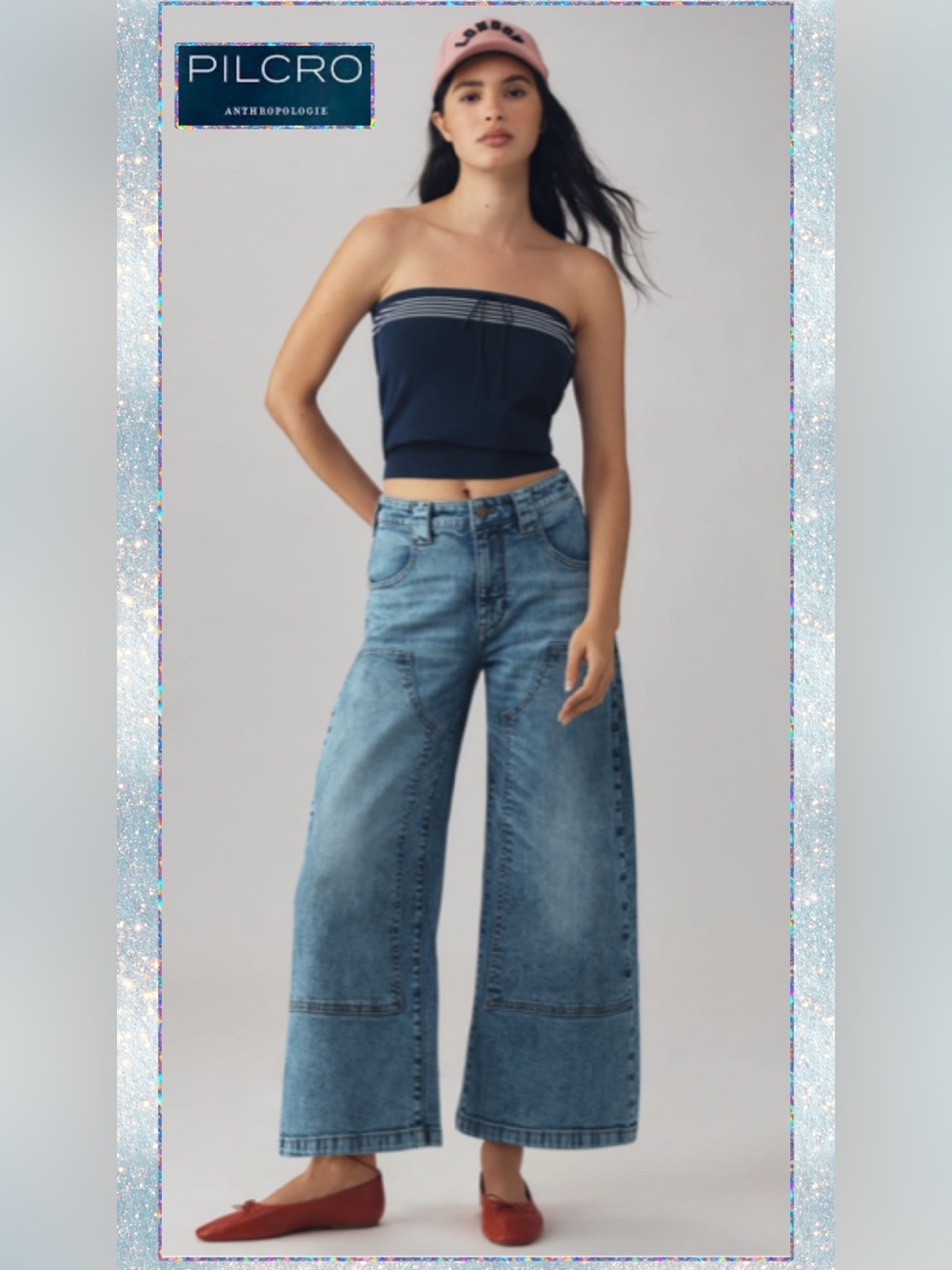 🔥RARE🔥Pilcro Myra Tapered Barrel Jeans Ankle Med Blue Wash 32T Viral